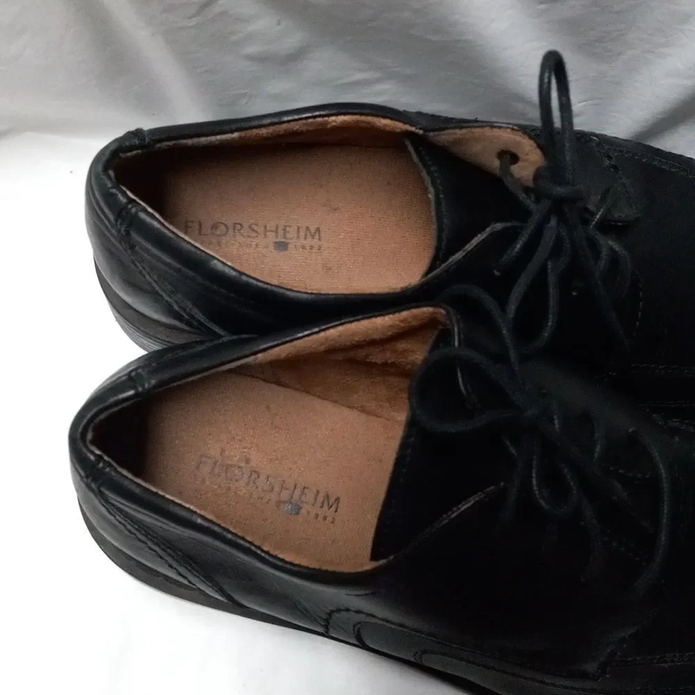 Florsheim Shoes Mens 11 Casual Oxfords Black Leather Derby Comfort